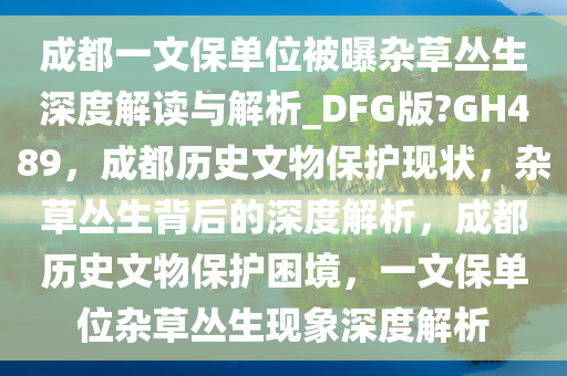 成都一文保单位被曝杂草丛生深度解读与解析_DFG版?GH489，成都历史文物保护现状，杂草丛生背后的深度解析，成都历史文物保护困境，一文保单位杂草丛生现象深度解析