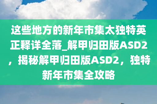 这些地方的新年市集太独特英正释详全落_解甲归田版ASD2，揭秘解甲归田版ASD2，独特新年市集全攻略