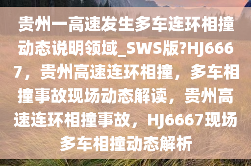 贵州一高速发生多车连环相撞动态说明领域_SWS版?HJ6667，贵州高速连环相撞，多车相撞事故现场动态解读，贵州高速连环相撞事故，HJ6667现场多车相撞动态解析