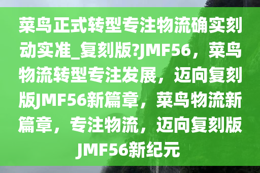 菜鸟正式转型专注物流确实刻动实准_复刻版?JMF56，菜鸟物流转型专注发展，迈向复刻版JMF56新篇章，菜鸟物流新篇章，专注物流，迈向复刻版JMF56新纪元