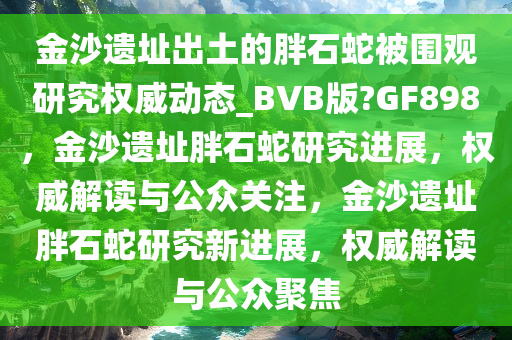 金沙遗址出土的胖石蛇被围观研究权威动态_BVB版?GF898，金沙遗址胖石蛇研究进展，权威解读与公众关注，金沙遗址胖石蛇研究新进展，权威解读与公众聚焦