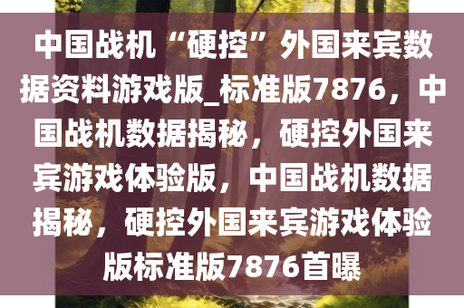 中国战机“硬控”外国来宾数据资料游戏版_标准版7876，中国战机数据揭秘，硬控外国来宾游戏体验版，中国战机数据揭秘，硬控外国来宾游戏体验版标准版7876首曝