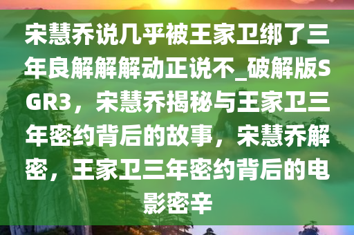 宋慧乔说几乎被王家卫绑了三年良解解解动正说不_破解版SGR3，宋慧乔揭秘与王家卫三年密约背后的故事，宋慧乔解密，王家卫三年密约背后的电影密辛