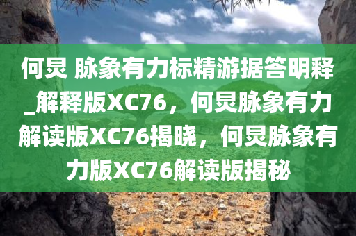 何炅 脉象有力标精游据答明释_解释版XC76，何炅脉象有力解读版XC76揭晓，何炅脉象有力版XC76解读版揭秘