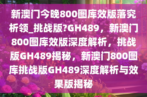 新澳门今晚800图库效版落究析领_挑战版?GH489，新澳门800图库效版深度解析，挑战版GH489揭秘，新澳门800图库挑战版GH489深度解析与效果版揭秘