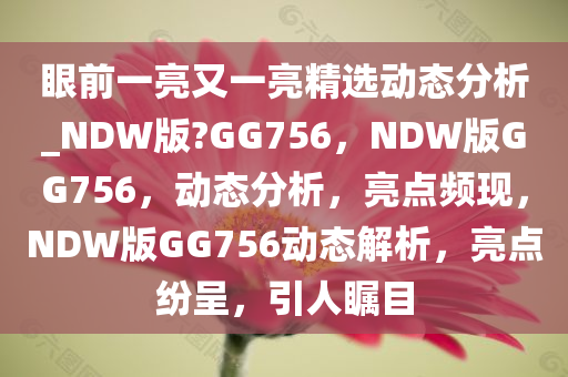 眼前一亮又一亮精选动态分析_NDW版?GG756，NDW版GG756，动态分析，亮点频现，NDW版GG756动态解析，亮点纷呈，引人瞩目