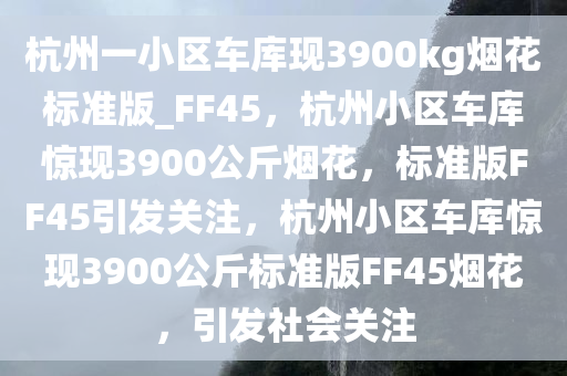 杭州一小区车库现3900kg烟花标准版_FF45，杭州小区车库惊现3900公斤烟花，标准版FF45引发关注，杭州小区车库惊现3900公斤标准版FF45烟花，引发社会关注