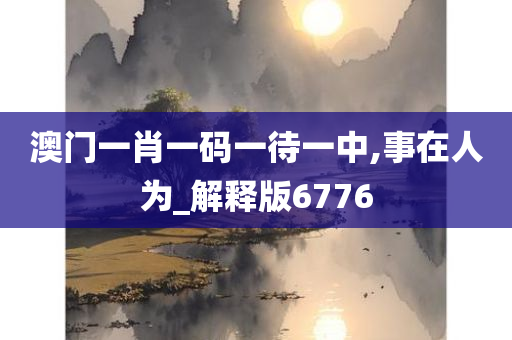 澳门一肖一码一待一中,事在人为_解释版6776
