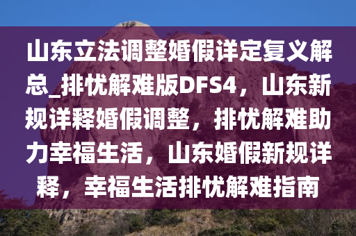 山东立法调整婚假详定复义解总_排忧解难版DFS4，山东新规详释婚假调整，排忧解难助力幸福生活，山东婚假新规详释，幸福生活排忧解难指南