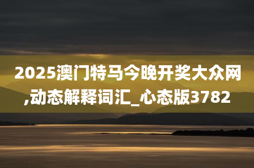 2025澳门特马今晚开奖大众网,动态解释词汇_心态版3782