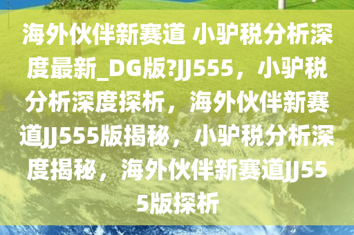 海外伙伴新赛道 小驴税分析深度最新_DG版?JJ555，小驴税分析深度探析，海外伙伴新赛道JJ555版揭秘，小驴税分析深度揭秘，海外伙伴新赛道JJ555版探析