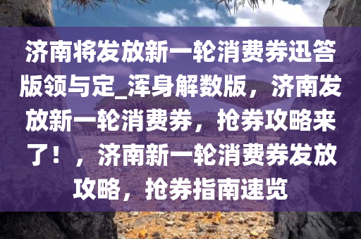 济南将发放新一轮消费券迅答版领与定_浑身解数版，济南发放新一轮消费券，抢券攻略来了！，济南新一轮消费券发放攻略，抢券指南速览