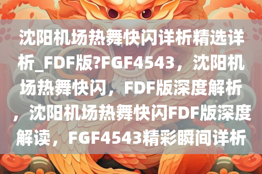 沈阳机场热舞快闪详析精选详析_FDF版?FGF4543，沈阳机场热舞快闪，FDF版深度解析，沈阳机场热舞快闪FDF版深度解读，FGF4543精彩瞬间详析