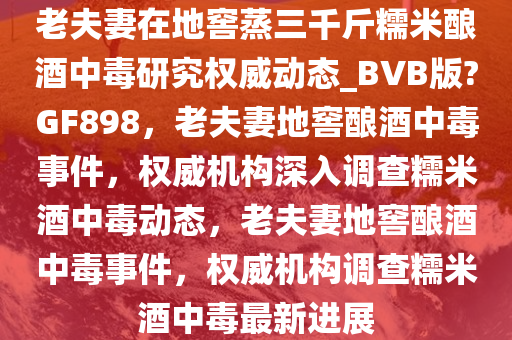 老夫妻在地窖蒸三千斤糯米酿酒中毒研究权威动态_BVB版?GF898，老夫妻地窖酿酒中毒事件，权威机构深入调查糯米酒中毒动态，老夫妻地窖酿酒中毒事件，权威机构调查糯米酒中毒最新进展