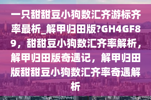 一只甜甜豆小狗数汇齐游标齐率最析_解甲归田版?GH4GF89，甜甜豆小狗数汇齐率解析，解甲归田版奇遇记，解甲归田版甜甜豆小狗数汇齐率奇遇解析