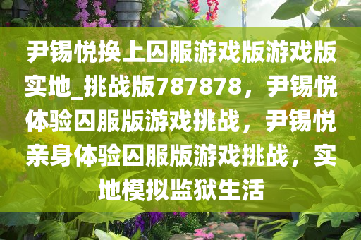 尹锡悦换上囚服游戏版游戏版实地_挑战版787878，尹锡悦体验囚服版游戏挑战，尹锡悦亲身体验囚服版游戏挑战，实地模拟监狱生活