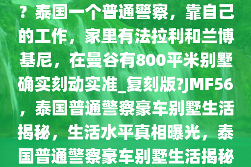 泰国普通人的生活水平这么高？泰国一个普通警察，靠自己的工作，家里有法拉利和兰博基尼，在曼谷有800平米别墅确实刻动实准_复刻版?JMF56，泰国普通警察豪车别墅生活揭秘，生活水平真相曝光，泰国普通警察豪车别墅生活揭秘，泰国普通人的生活水平真相