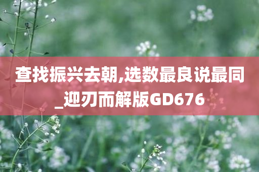 查找振兴去朝,选数最良说最同_迎刃而解版GD676
