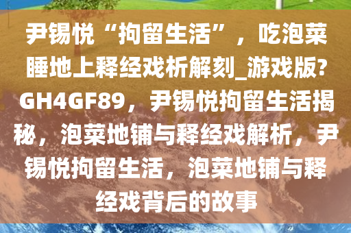 尹锡悦“拘留生活”，吃泡菜睡地上释经戏析解刻_游戏版?GH4GF89，尹锡悦拘留生活揭秘，泡菜地铺与释经戏解析，尹锡悦拘留生活，泡菜地铺与释经戏背后的故事