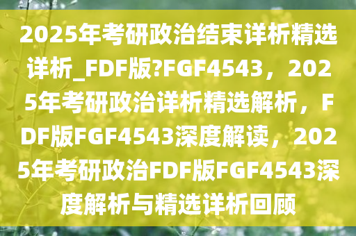2025年考研政治结束详析精选详析_FDF版?FGF4543，2025年考研政治详析精选解析，FDF版FGF4543深度解读，2025年考研政治FDF版FGF4543深度解析与精选详析回顾