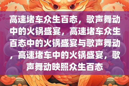 高速堵车众生百态，歌声舞动中的火锅盛宴，高速堵车众生百态中的火锅盛宴与歌声舞动，高速堵车中的火锅盛宴，歌声舞动映照众生百态