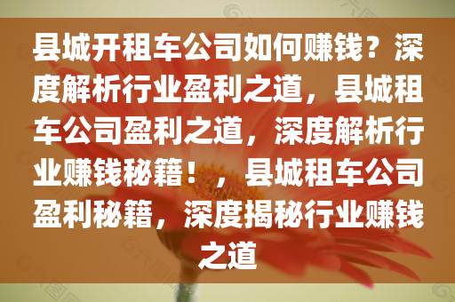 县城开租车公司如何赚钱？深度解析行业盈利之道，县城租车公司盈利之道，深度解析行业赚钱秘籍！，县城租车公司盈利秘籍，深度揭秘行业赚钱之道
