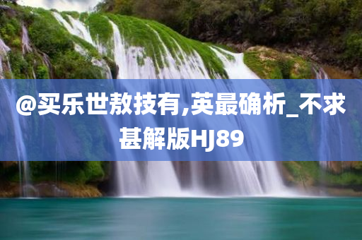 @买乐世敖技有,英最确析_不求甚解版HJ89