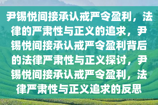 尹锡悦间接承认戒严令盈利，法律的严肃性与正义的追求，尹锡悦间接承认戒严令盈利背后的法律严肃性与正义探讨，尹锡悦间接承认戒严令盈利，法律严肃性与正义追求的反思
