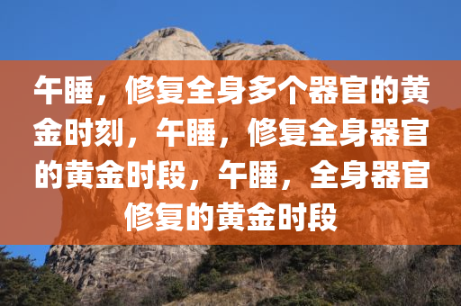 午睡，修复全身多个器官的黄金时刻，午睡，修复全身器官的黄金时段，午睡，全身器官修复的黄金时段