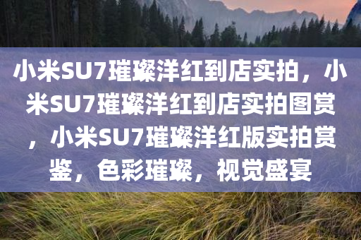 小米SU7璀璨洋红到店实拍，小米SU7璀璨洋红到店实拍图赏，小米SU7璀璨洋红版实拍赏鉴，色彩璀璨，视觉盛宴