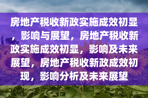 房地产税收新政实施成效初显，影响与展望，房地产税收新政实施成效初显，影响及未来展望，房地产税收新政成效初现，影响分析及未来展望