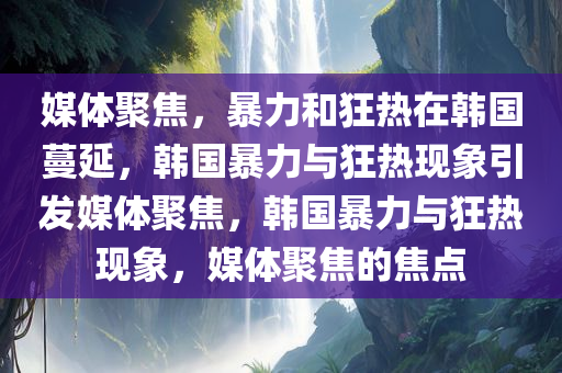 媒体聚焦，暴力和狂热在韩国蔓延，韩国暴力与狂热现象引发媒体聚焦，韩国暴力与狂热现象，媒体聚焦的焦点