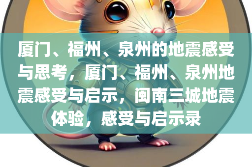 厦门、福州、泉州的地震感受与思考，厦门、福州、泉州地震感受与启示，闽南三城地震体验，感受与启示录