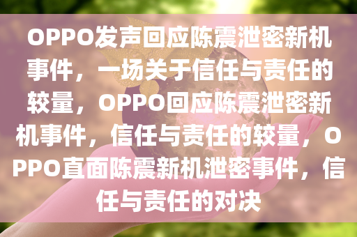 OPPO发声回应陈震泄密新机事件，一场关于信任与责任的较量，OPPO回应陈震泄密新机事件，信任与责任的较量，OPPO直面陈震新机泄密事件，信任与责任的对决