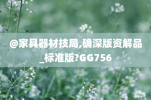 @家具器材技局,确深版资解品_标准版?GG756