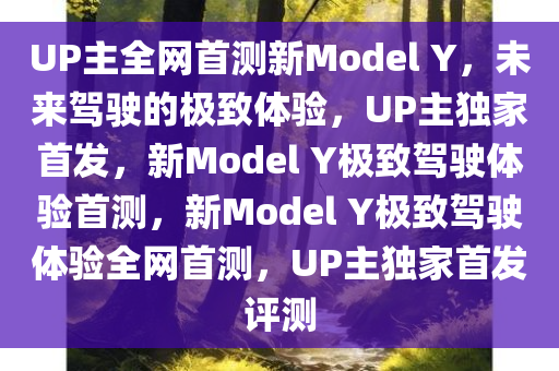 UP主全网首测新Model Y，未来驾驶的极致体验，UP主独家首发，新Model Y极致驾驶体验首测，新Model Y极致驾驶体验全网首测，UP主独家首发评测