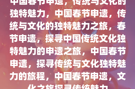 中国春节申遗，传统与文化的独特魅力，中国春节申遗，传统与文化的独特魅力之旅，春节申遗，探寻中国传统文化独特魅力的申遗之旅，中国春节申遗，探寻传统与文化独特魅力的旅程，中国春节申遗，文化之旅探寻传统魅力