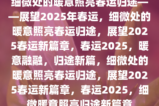 细微处的暖意照亮春运归途——展望2025年春运，细微处的暖意照亮春运归途，展望2025春运新篇章，春运2025，暖意融融，归途新篇，细微处的暖意照亮春运归途，展望2025春运新篇章，春运2025，细微暖意照亮归途新篇章