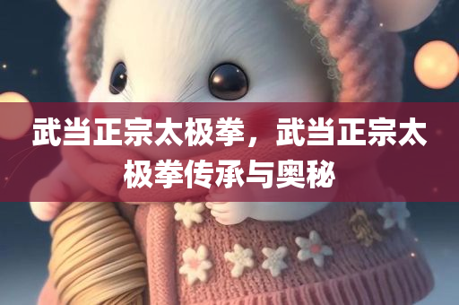 武当正宗太极拳，武当正宗太极拳传承与奥秘