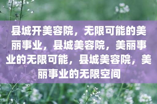 县城开美容院，无限可能的美丽事业，县城美容院，美丽事业的无限可能，县城美容院，美丽事业的无限空间
