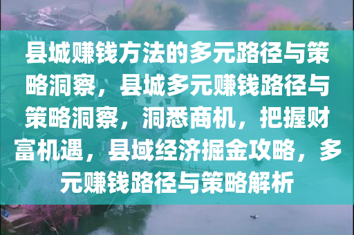 县城赚钱方法的多元路径与策略洞察，县城多元赚钱路径与策略洞察，洞悉商机，把握财富机遇，县域经济掘金攻略，多元赚钱路径与策略解析