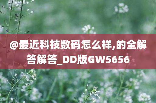 @最近科技数码怎么样,的全解答解答_DD版GW5656