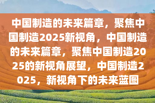 中国制造的未来篇章，聚焦中国制造2025新视角，中国制造的未来篇章，聚焦中国制造2025的新视角展望，中国制造2025，新视角下的未来蓝图