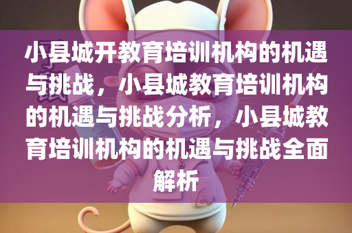 小县城开教育培训机构的机遇与挑战，小县城教育培训机构的机遇与挑战分析，小县城教育培训机构的机遇与挑战全面解析