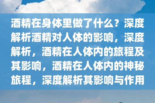 酒精在身体里做了什么？深度解析酒精对人体的影响，深度解析，酒精在人体内的旅程及其影响，酒精在人体内的神秘旅程，深度解析其影响与作用