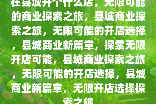 在县城开个什么店，无限可能的商业探索之旅，县城商业探索之旅，无限可能的开店选择，县城商业新篇章，探索无限开店可能，县城商业探索之旅，无限可能的开店选择，县城商业新篇章，无限开店选择探索之旅