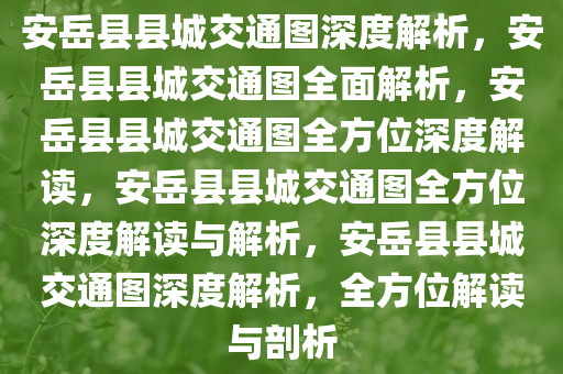 安岳县县城交通图深度解析，安岳县县城交通图全面解析，安岳县县城交通图全方位深度解读，安岳县县城交通图全方位深度解读与解析，安岳县县城交通图深度解析，全方位解读与剖析
