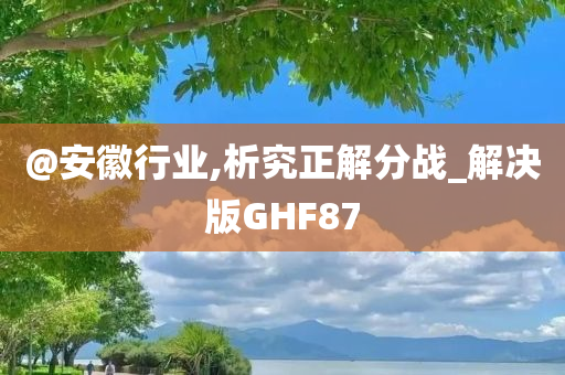 @安徽行业,析究正解分战_解决版GHF87