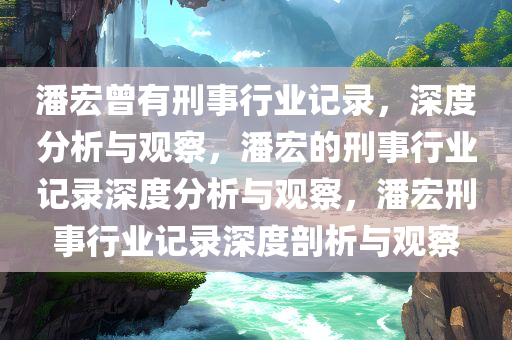 潘宏曾有刑事行业记录，深度分析与观察，潘宏的刑事行业记录深度分析与观察，潘宏刑事行业记录深度剖析与观察