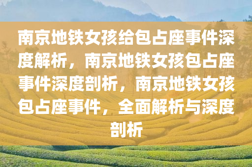 南京地铁女孩给包占座事件深度解析，南京地铁女孩包占座事件深度剖析，南京地铁女孩包占座事件，全面解析与深度剖析